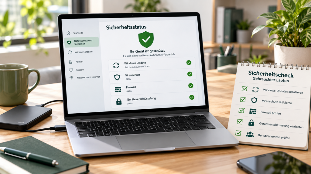 Technische Prüfung eines aufbereiteten Business-Notebooks