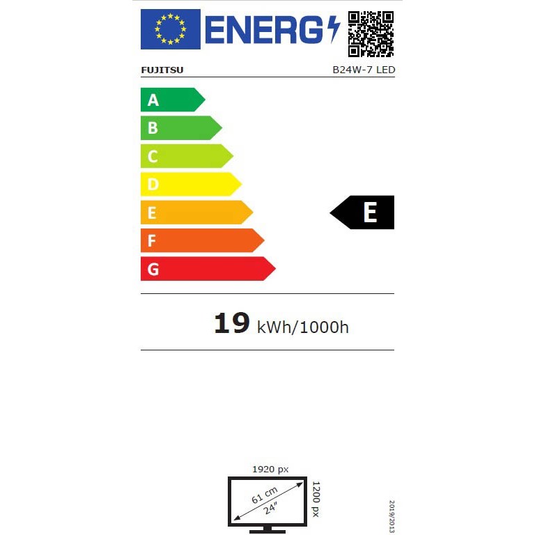 Energieeffizienzklasse E – Label anzeigen